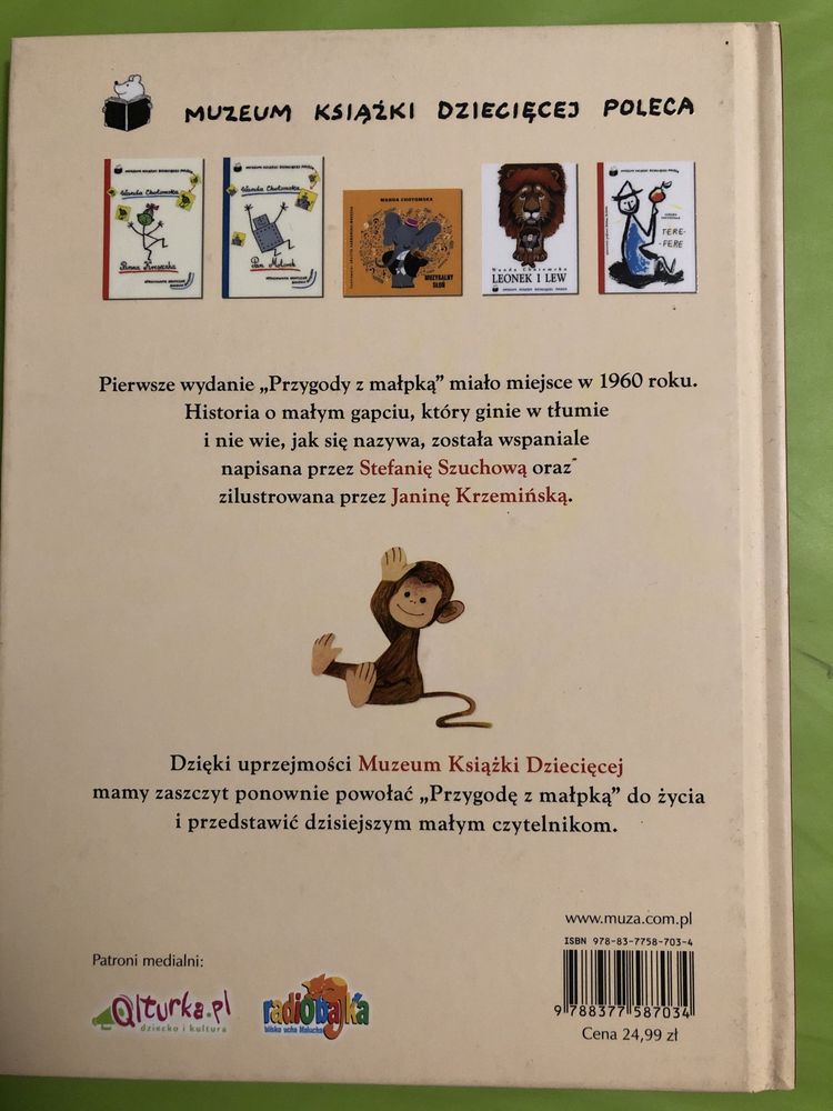 Książka Przygoda z małpką. Stefania Szuchowa.
