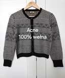 Wełniany sweter Acne w geometryczne wzory rozm. S/M