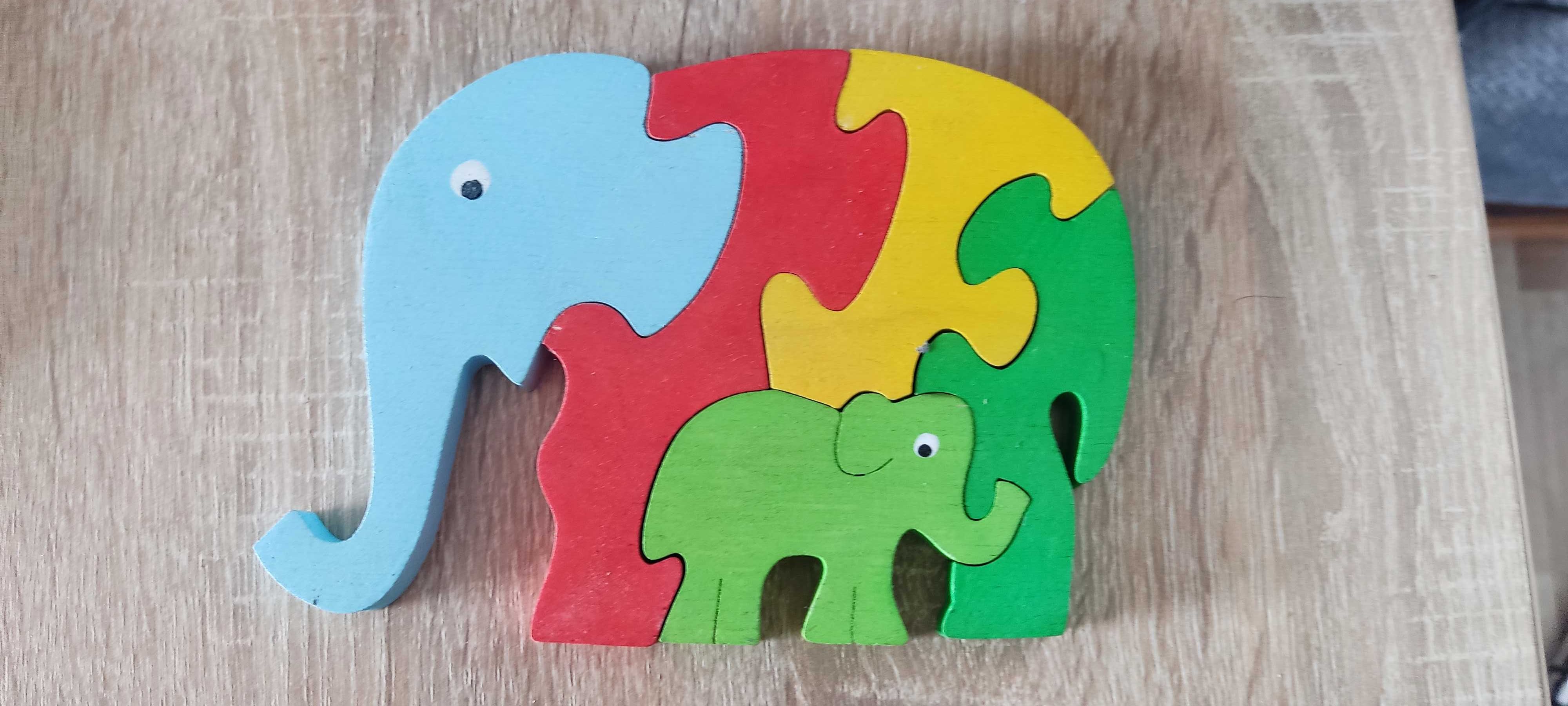 Układanka drewniana puzzle słonie