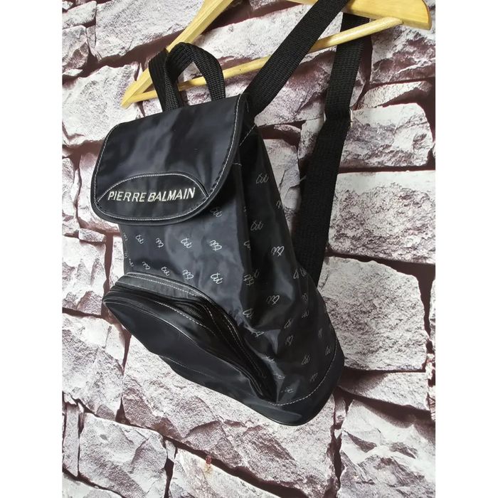 Pierre Balmain • Monogram Black, Nylon Waterproof • Backpack Rucksack
