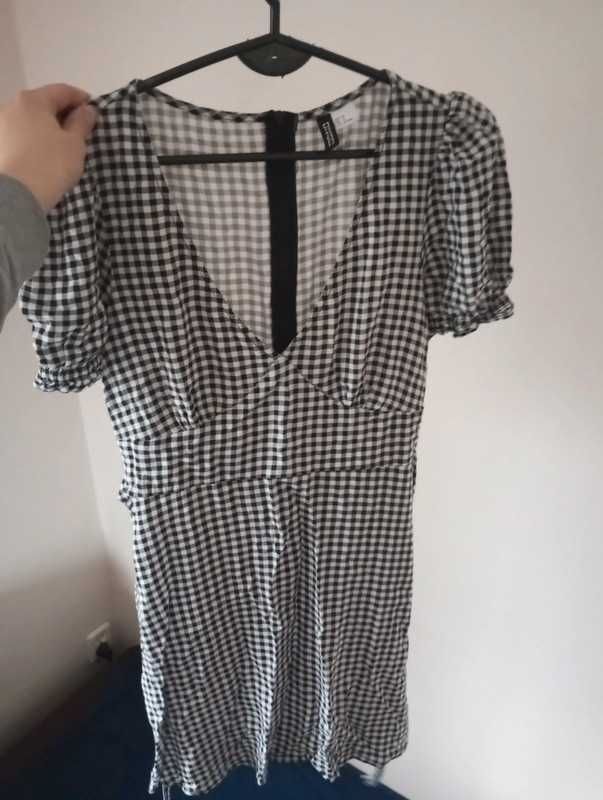 Sukienka krótka w kratkę H&M rozmiar 38