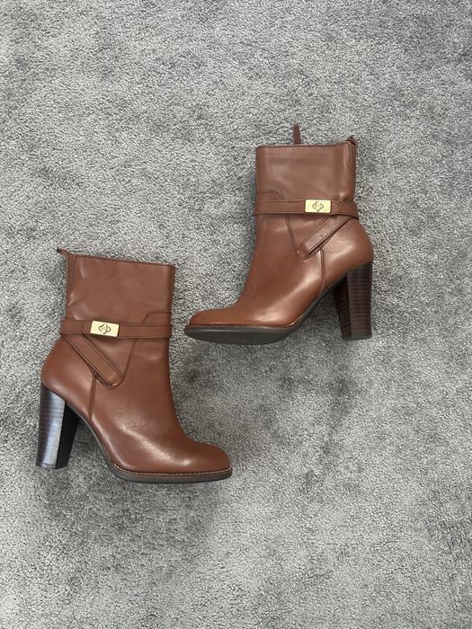 Skorzane botki na obcasie  Tommy hilfiger rozmiar 38