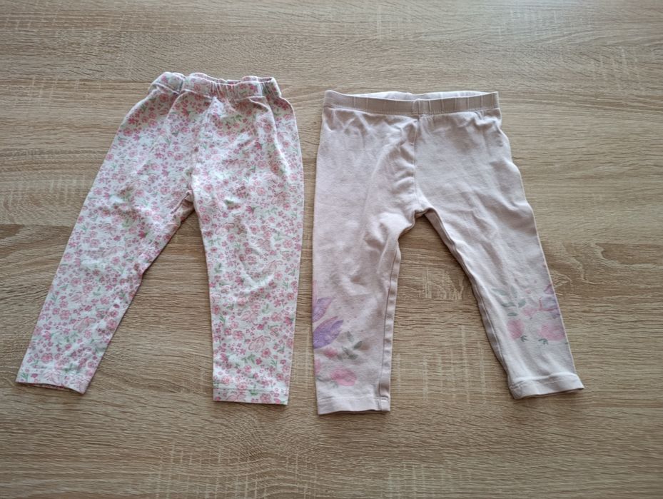 Legginsy dziewczęce różowe rozmiar 80 2 sztuki na 9/12 msc
