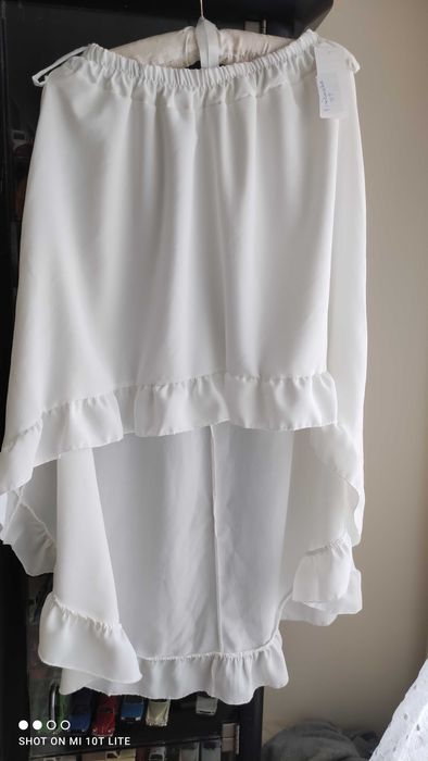 Spódnica biała falbanki hit M L