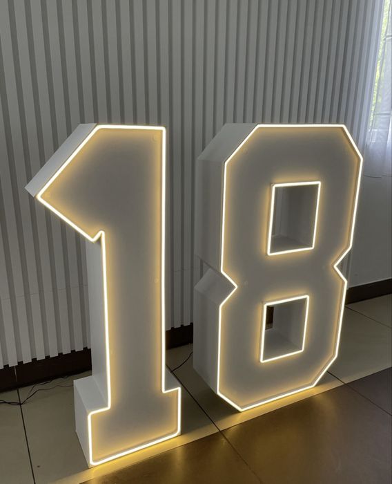 Cyfry 18 Len NEON dekoracja urodziny NEW!