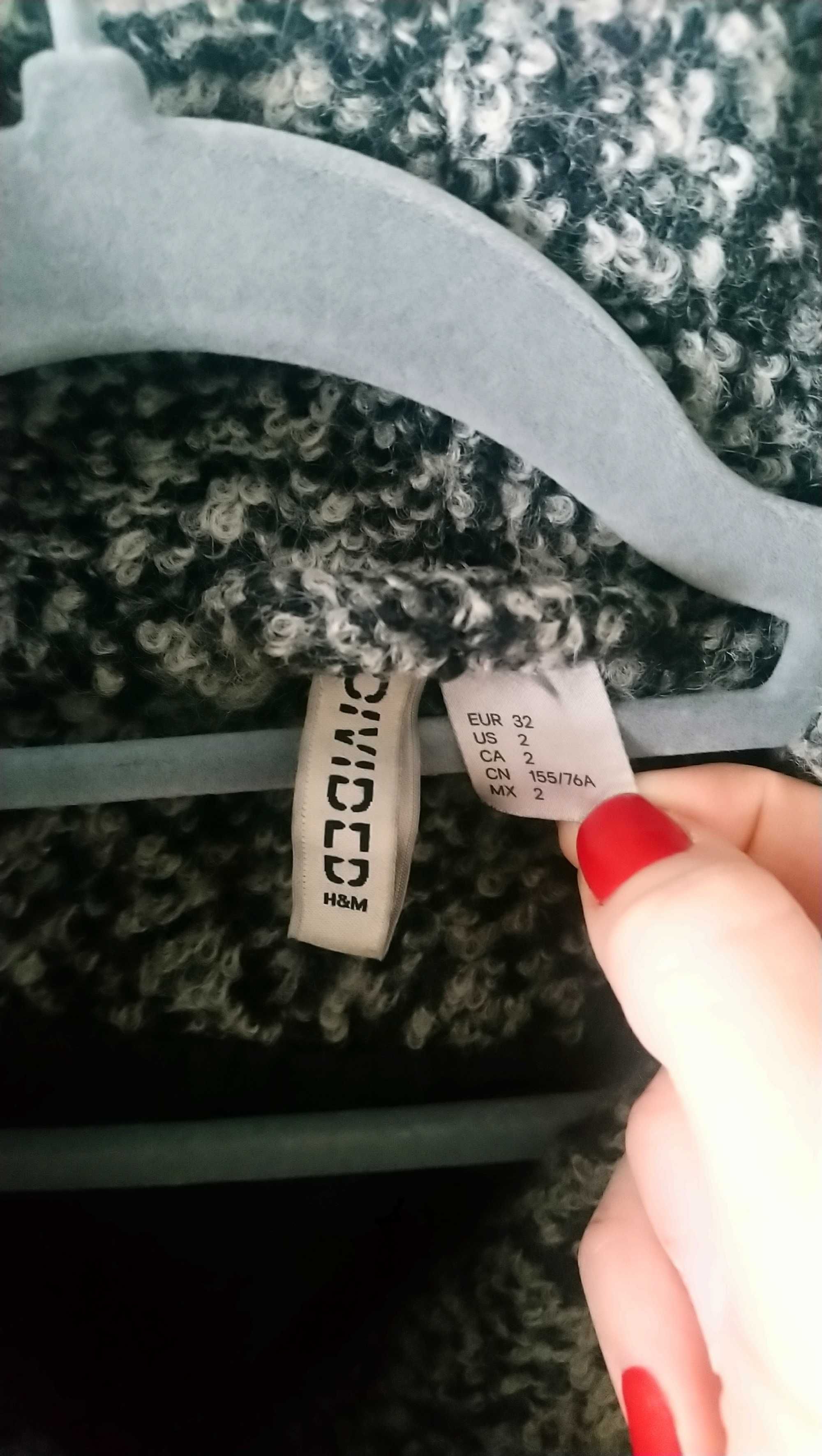 Zimowy płaszcz alpaka h&m divided kurtka r. 32