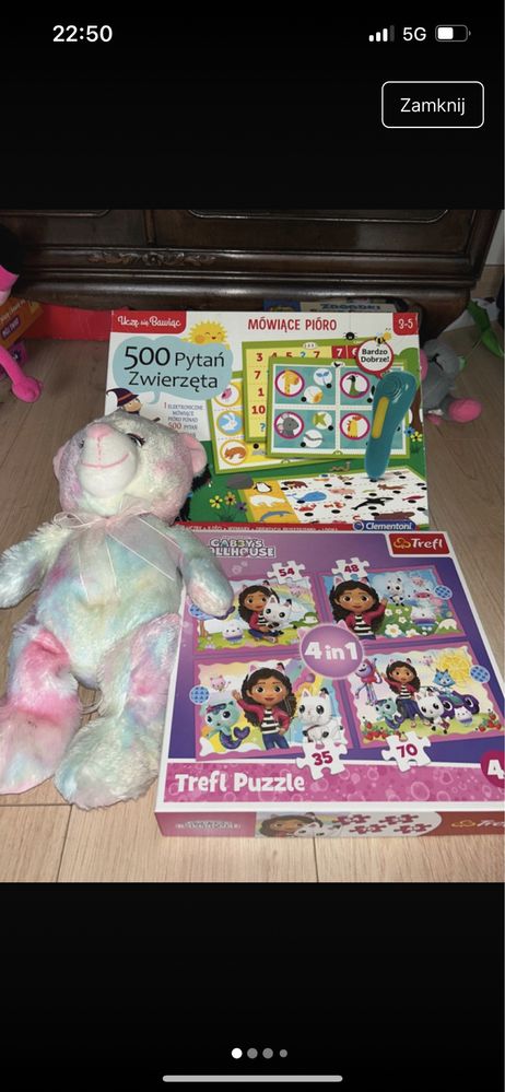 Clementoni mówiące pióro puzzle pluszak zestaw