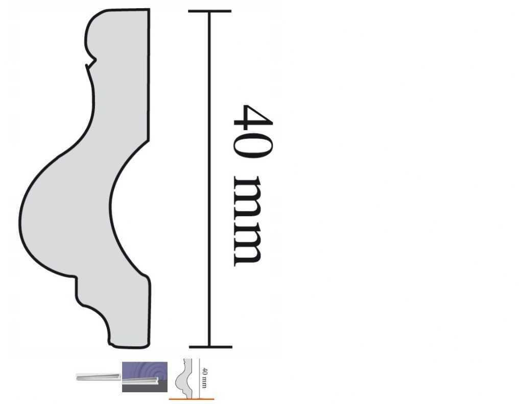 Listwa styropianowa ścienna 200 cm wys. 40 mm