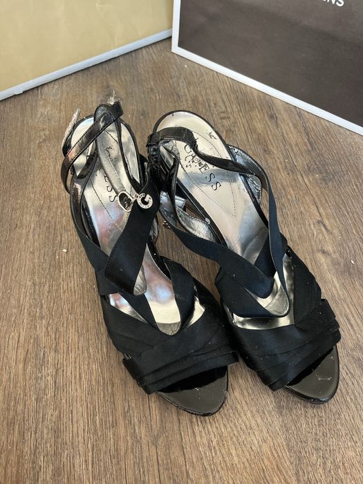 Zestaw Calvin Klein I Guess szpilki sandałki na obcasie r 37 czarne