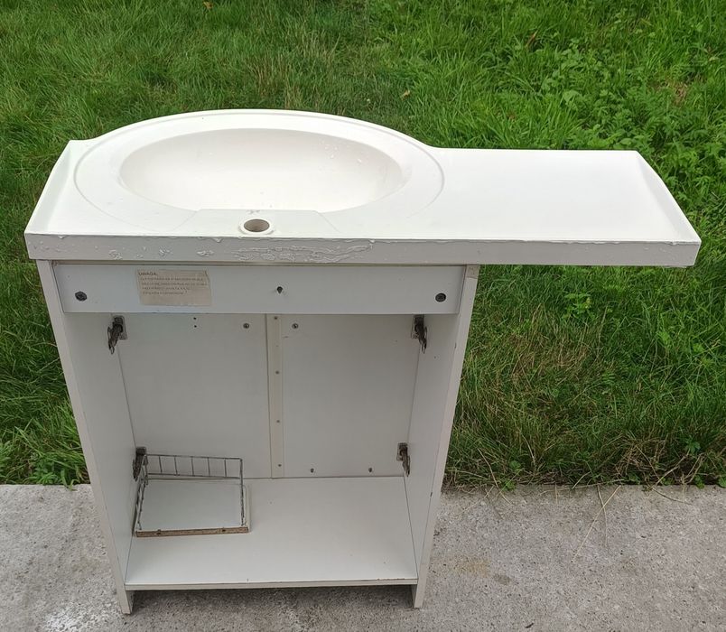 Umywalka + 2 X szafka podwójna lany marmur i ceramika ciężka solidna