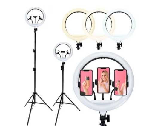Lampa pierścieniowa makijaż led ring 24w statyw 220cm