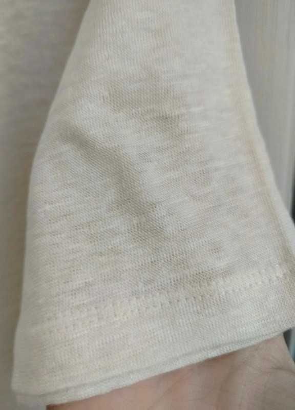 M 38 L 40 oversize kremowy lniany t-shirt basic lato szafa kapsułowa