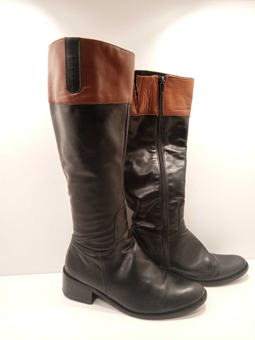 Kozaki Oficerki damskie firmy Sagan  – skóra naturalna roz. 36