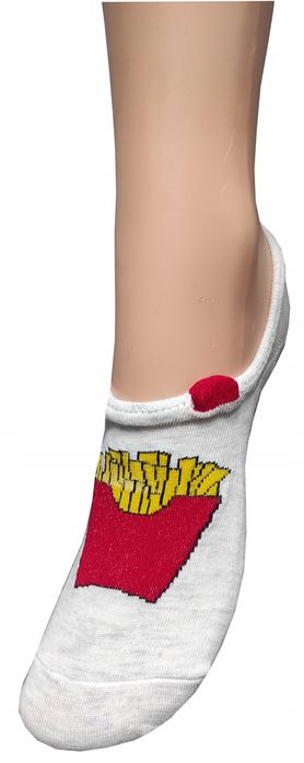 Stopki Skarpetki Bawełniane Damskie Fast Food 39-41 5-Par Silikon