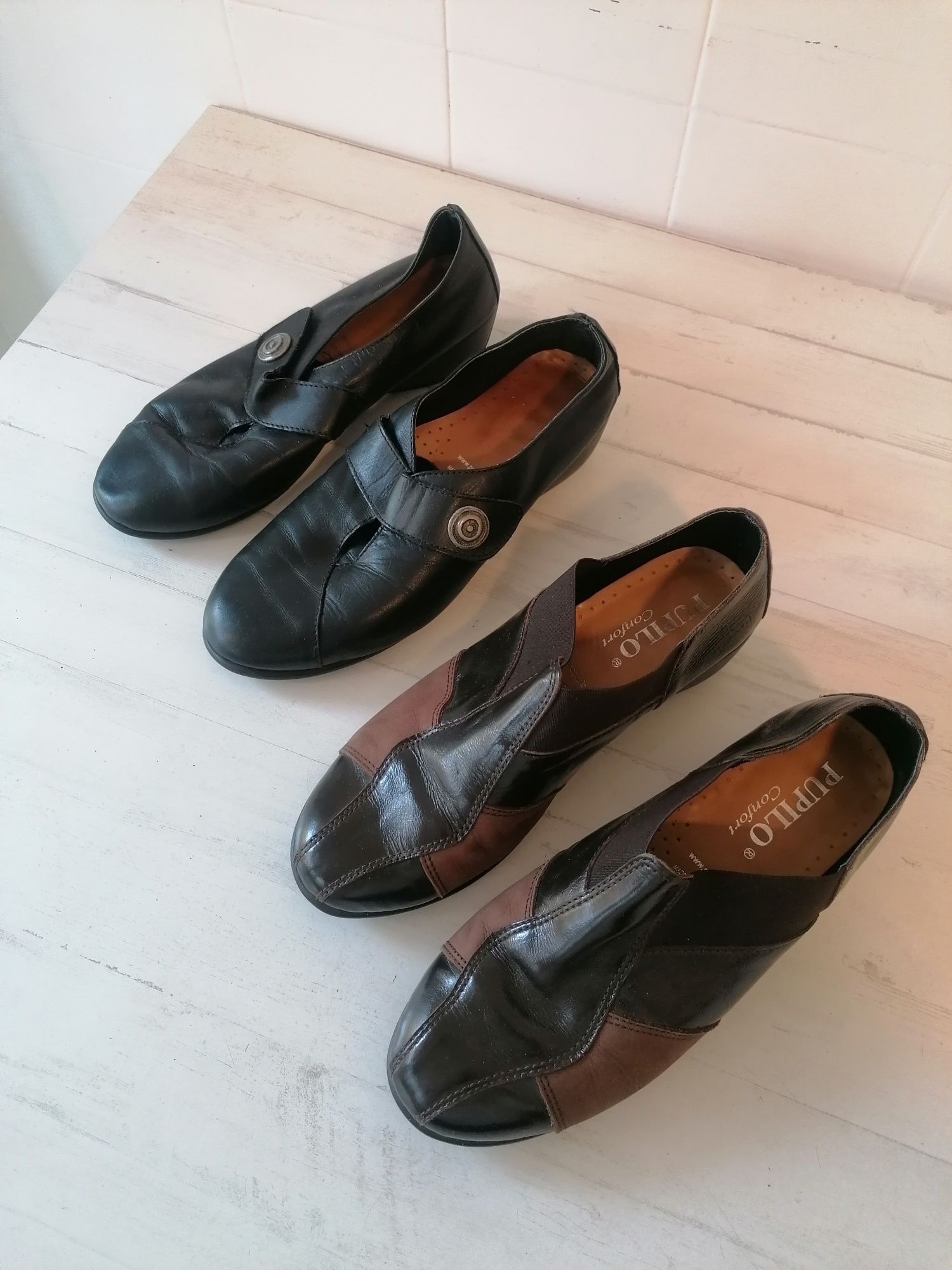 Sapatos Clássicos Sola Alta em Pele Pupilo Confort - Tamanho 38