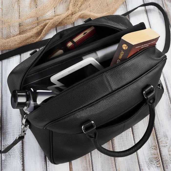 torebka damska duża skórzana czarna paolo peruzzi in-60-bl