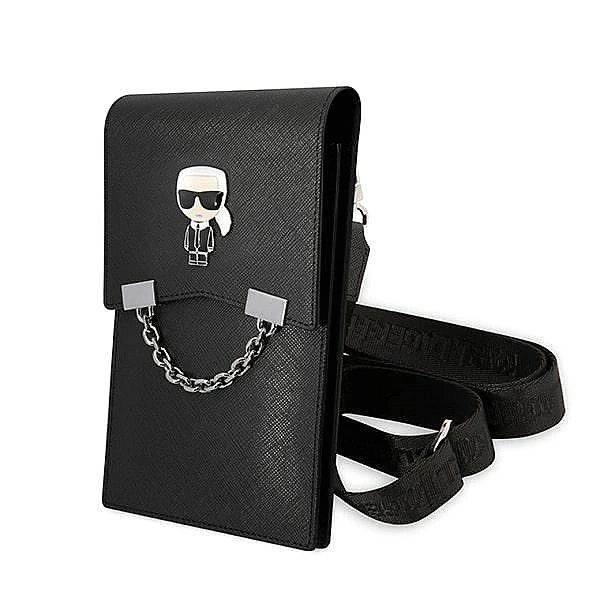 Torebka na telefon Karl Lagerfeld Ikonik Karl Chain - czarna