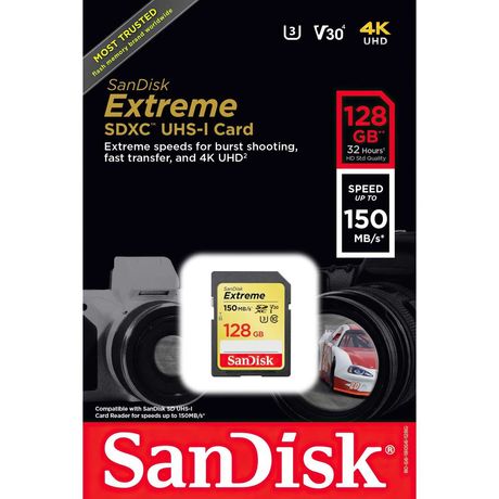 Карта пам'яті SANDISK SDXC 128GB Extreme UHS-I U3 Новая, запечатанная