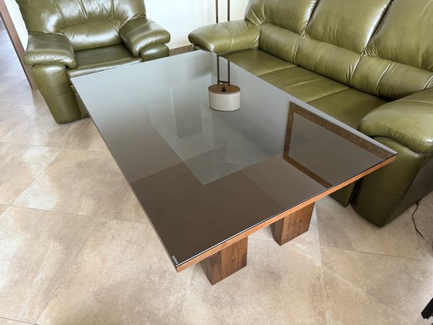Stół kawowy duży 160x100 wysoki 55,5cm szklany, szkło hartowane