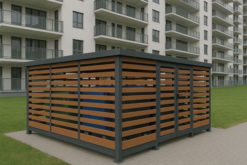 Wiata śmietnikowa altana 4x3 4x4 4x5 5x6 5x7 stalowa panelowa alu