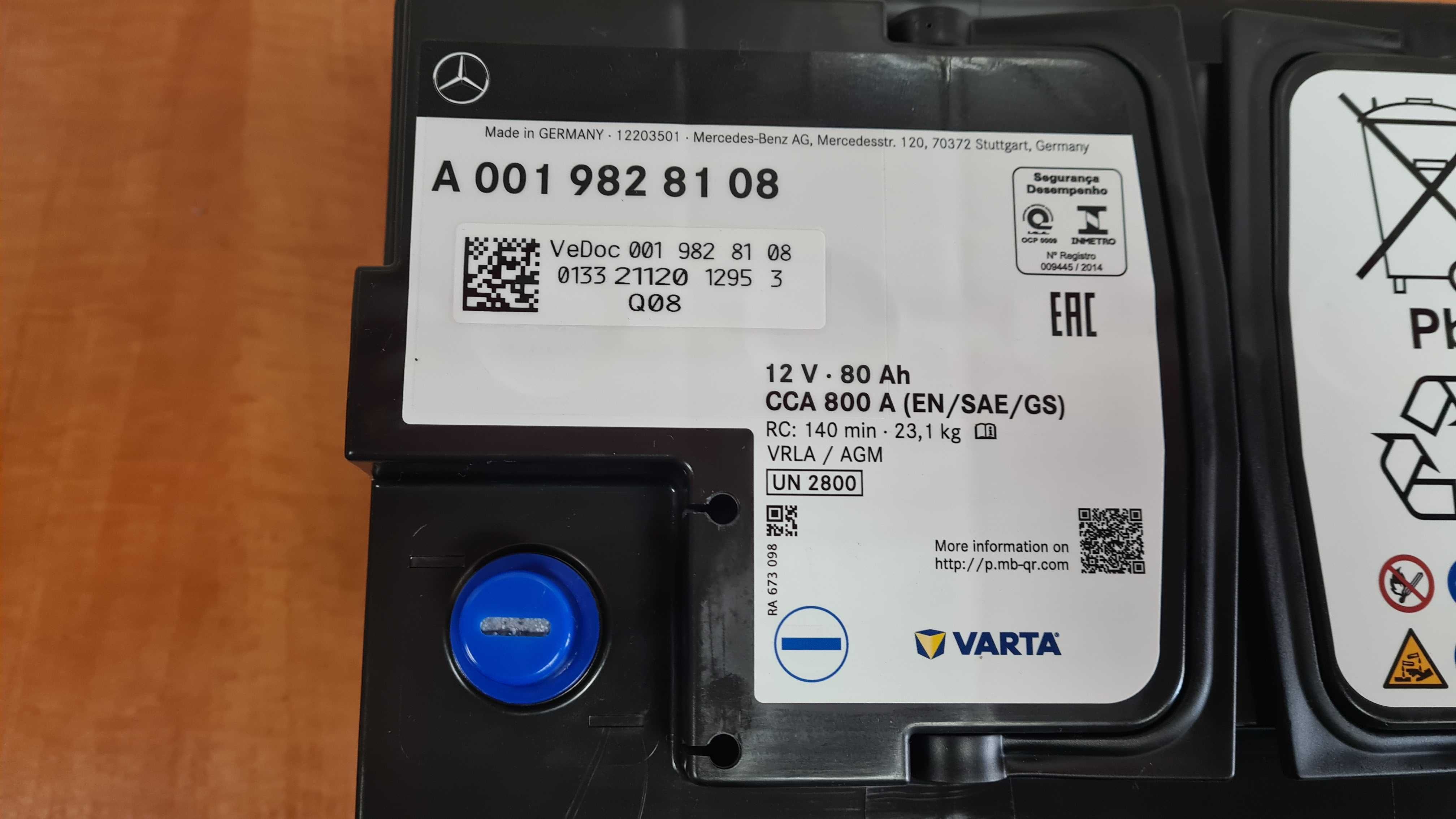 LUB Akumulator 80Ah 800A AGM Start & Stop Volkswagen Varta