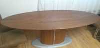 Stół fornirowany puls 6 skórzanych krzeseł