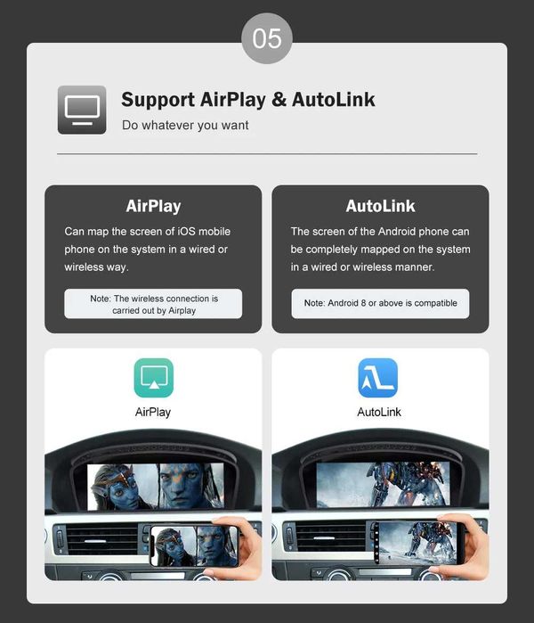 Rádio 9" Linux BMW Série 3 e 5 E60 E90 Carplay Android Auto GPS NOVO