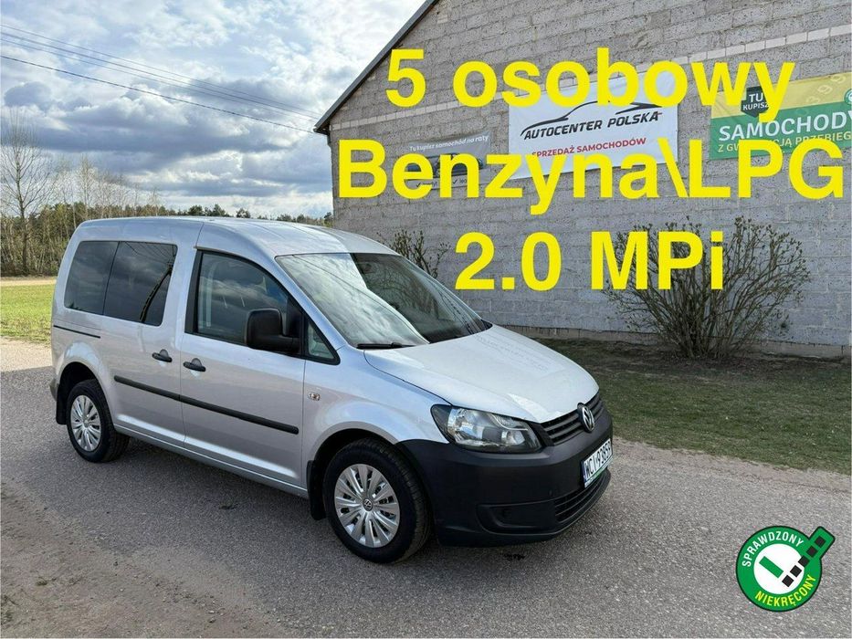 Volkswagen Caddy 2.0 MPI 109 KM 5 osobowy Nowa instalacja LPG