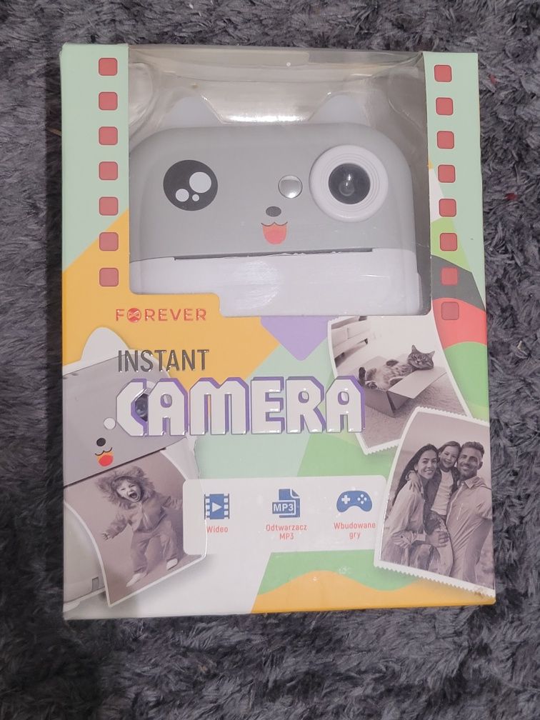 Forever instant camera, Aparat natychmiastowy, mini drukarka - szary