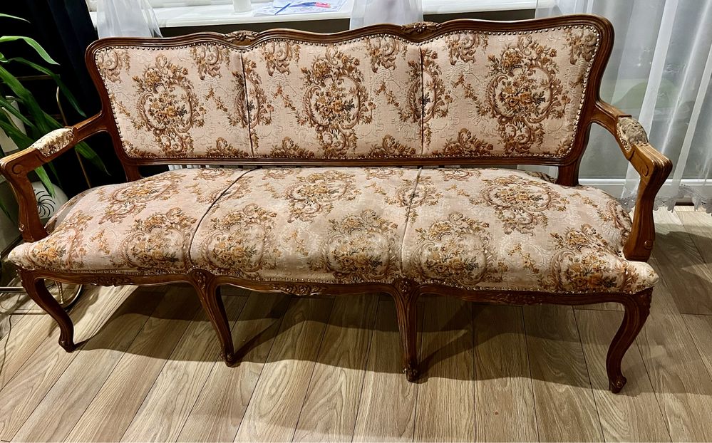 Kanapa 3 osobowa sofa Rococo Ludwik XV antyk