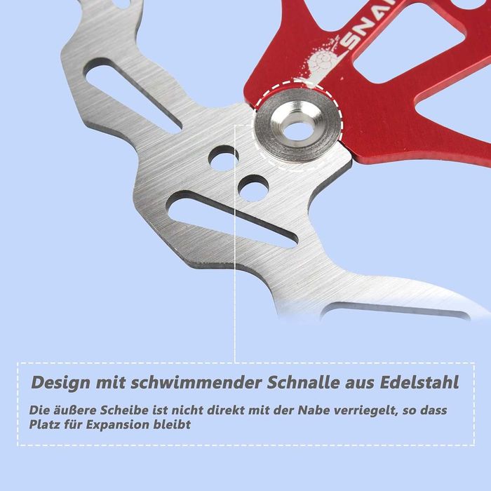 JaneEyre tarcza hamulcowa rowerowa, 180 mm czerwona