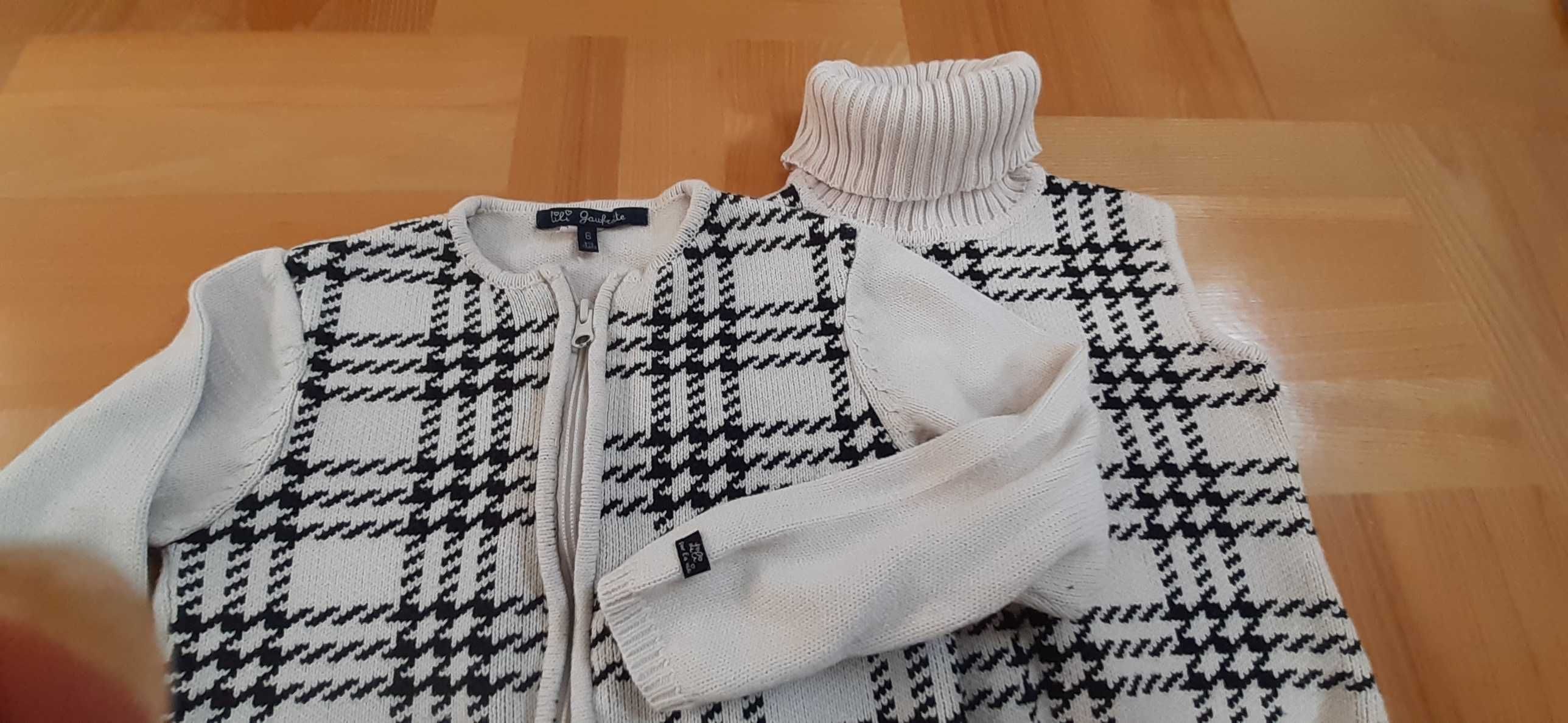 świąteczny elegancki sweterek bliźniak golf i kamizelka 2w1