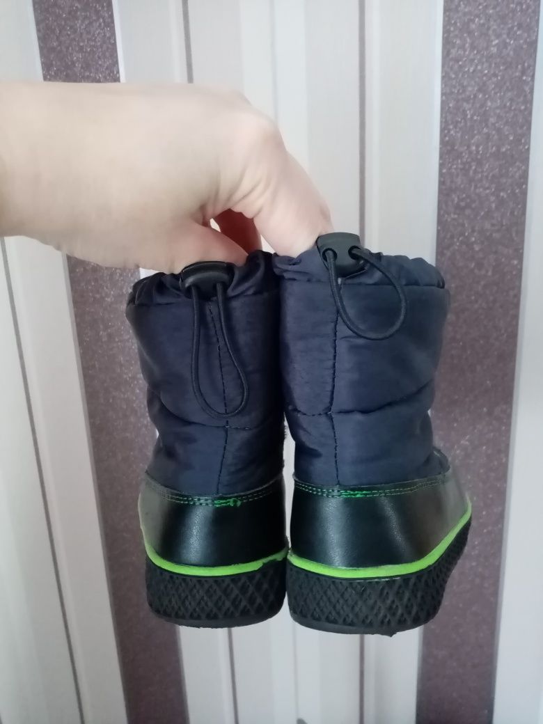 Дитячі зимові дутики черевики Clibee для хлопчика 26 розмір темно-сині