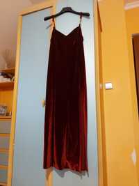 Piekna suknia bordowa długa