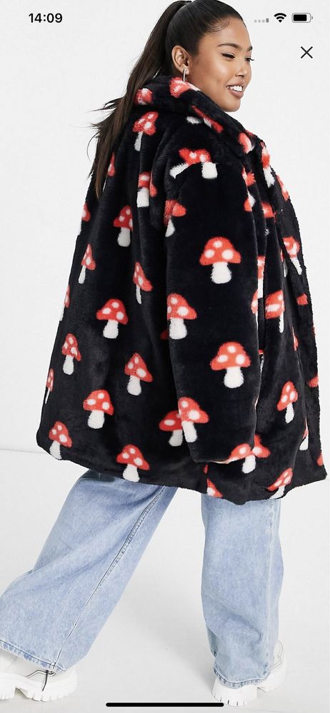 Płaszczyk szlafrokowy miś futerko 48 4xl plus size duży modny hit