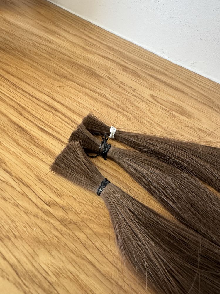 Włosy słowiańskie naturalne brązowe 55 cm 100 g