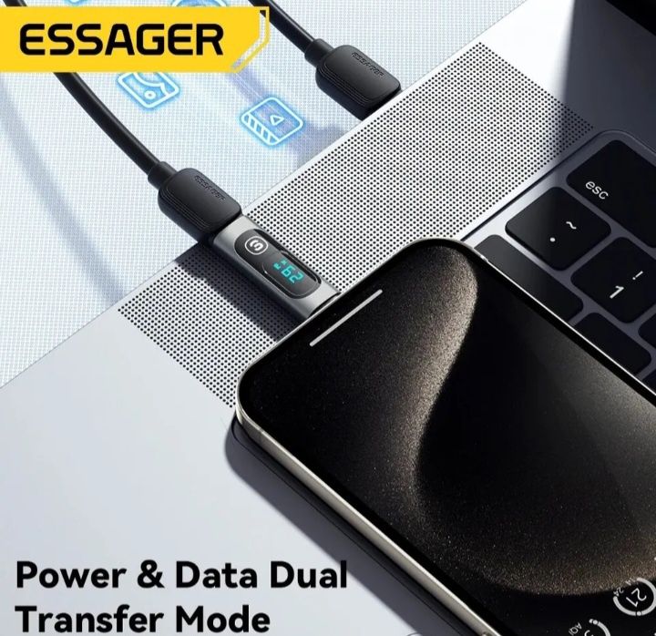 Адаптер Essager USB 3.0,2.0 OTG 240 Вт для быстрой зарядки