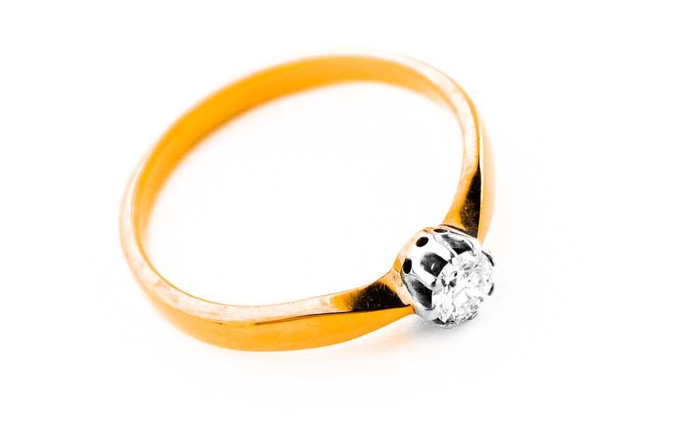 Miłosny Złoty Pierścionek - 14K - 2,23g - DIAMENT - Kraków