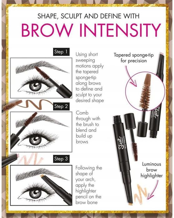 Tusz Do Brwi I Rozświetlacz Sleek Eyebrow Intensity Medium 216