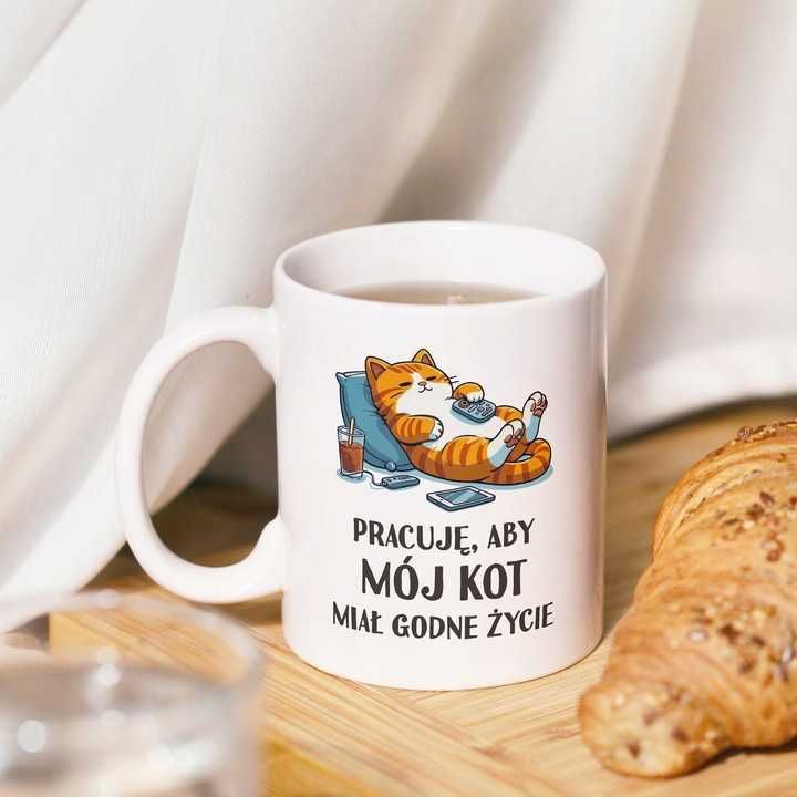 Kubek sublimacja 330ml nadruk  KOT na prezent święta