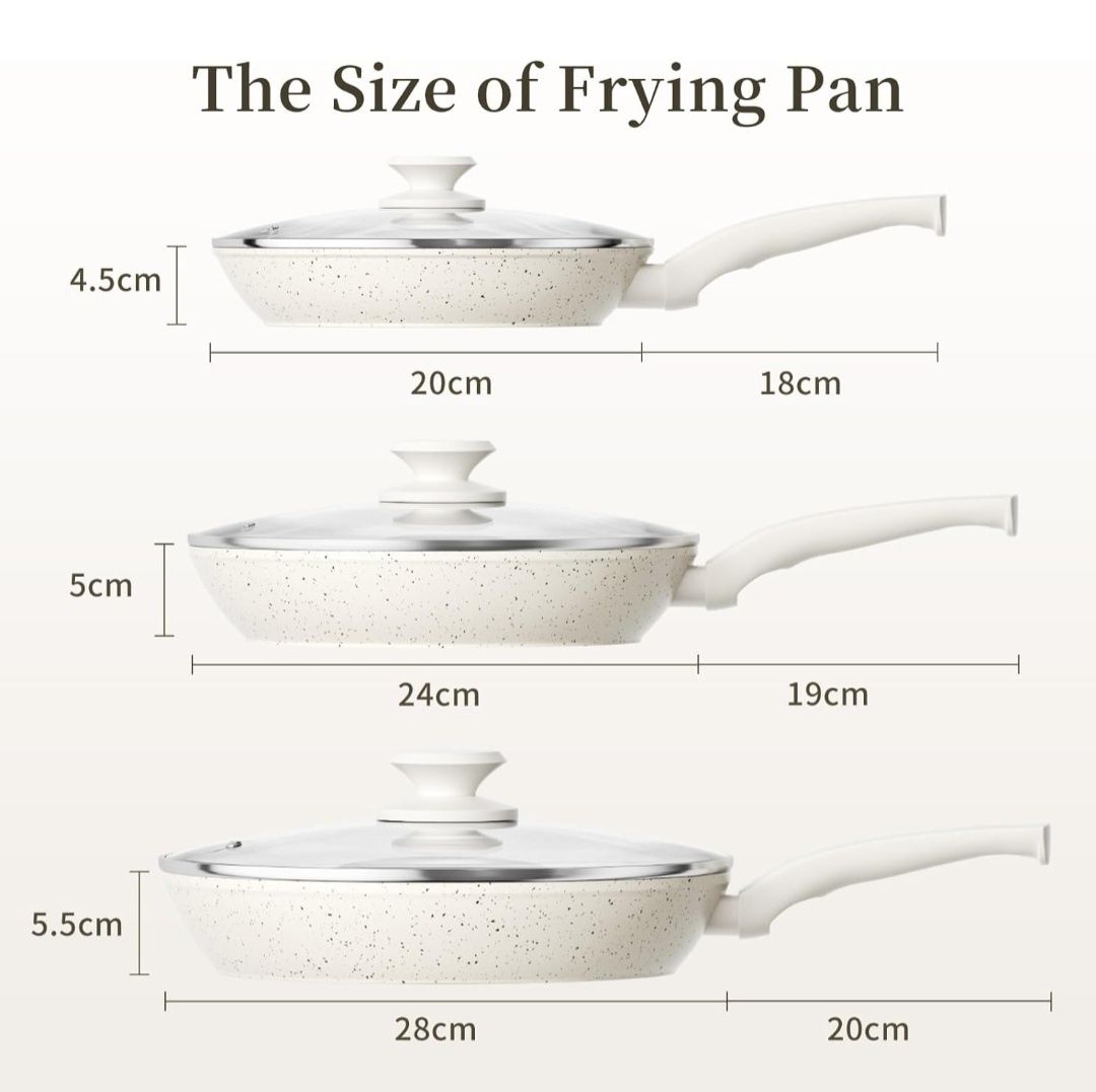 Innerwell Zestaw 3 patelni ceramicznych z pokrywkami