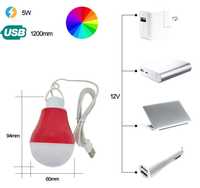 Портативні світлодіодні (LED) лампи на USB та з'єднання крокодил (+/-)