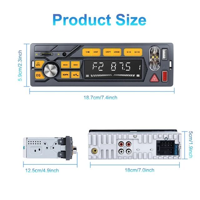 Rádio Automóvel Bluetooth 1din Bluetooth USB AUX FM novo