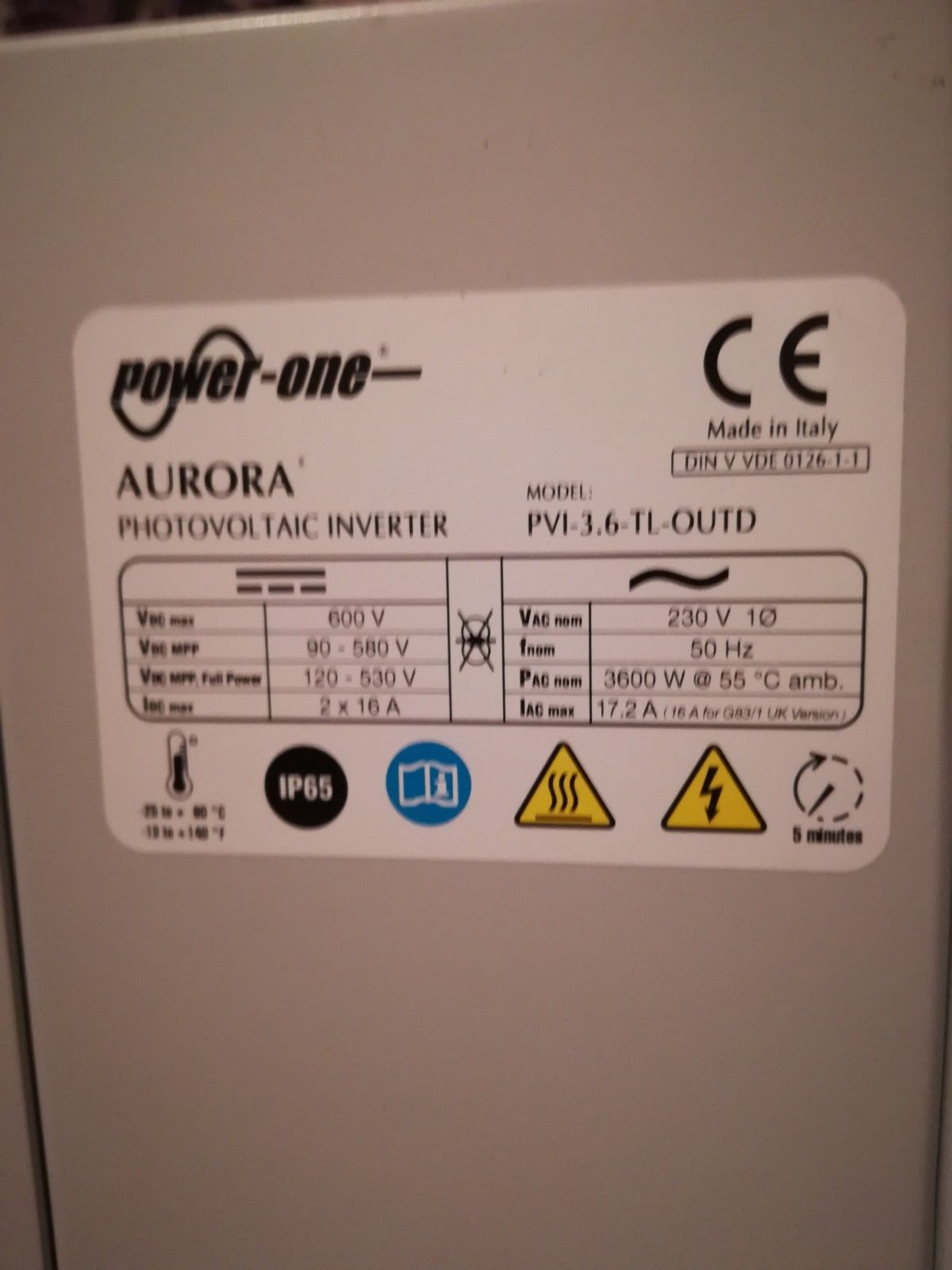Сетевой инвертор для солнечной электростанции. Aurora  3.6 кВт.