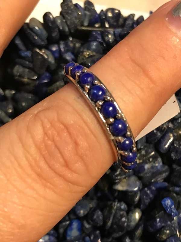 nowy kolmplet emporia naszyjnik pierscionek srebro 925 lapis lazuli