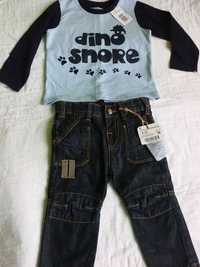 Spodnie Zara baby 9-12 m ,koszulka toddler 12-18 m