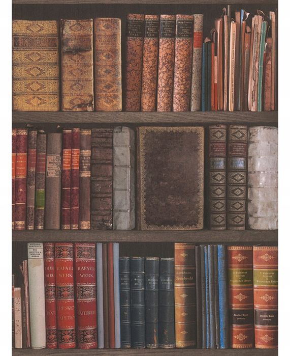 Tapeta Książki Biblioteka 934809 Brązowa Papierowa
