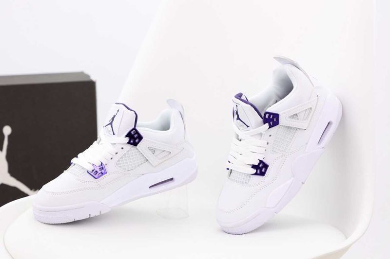 Кроссовки Nike Air Jordan 4 White/Purple | / кросівки