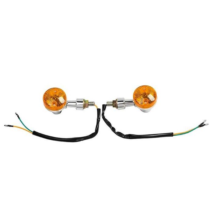 Piscas Redondos com Lâmpada de Filamento - Luz Âmbar Universal 12V