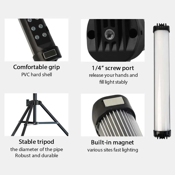 Светодиодный свет для видеосъемки и селфи LED RGB Stick 30см